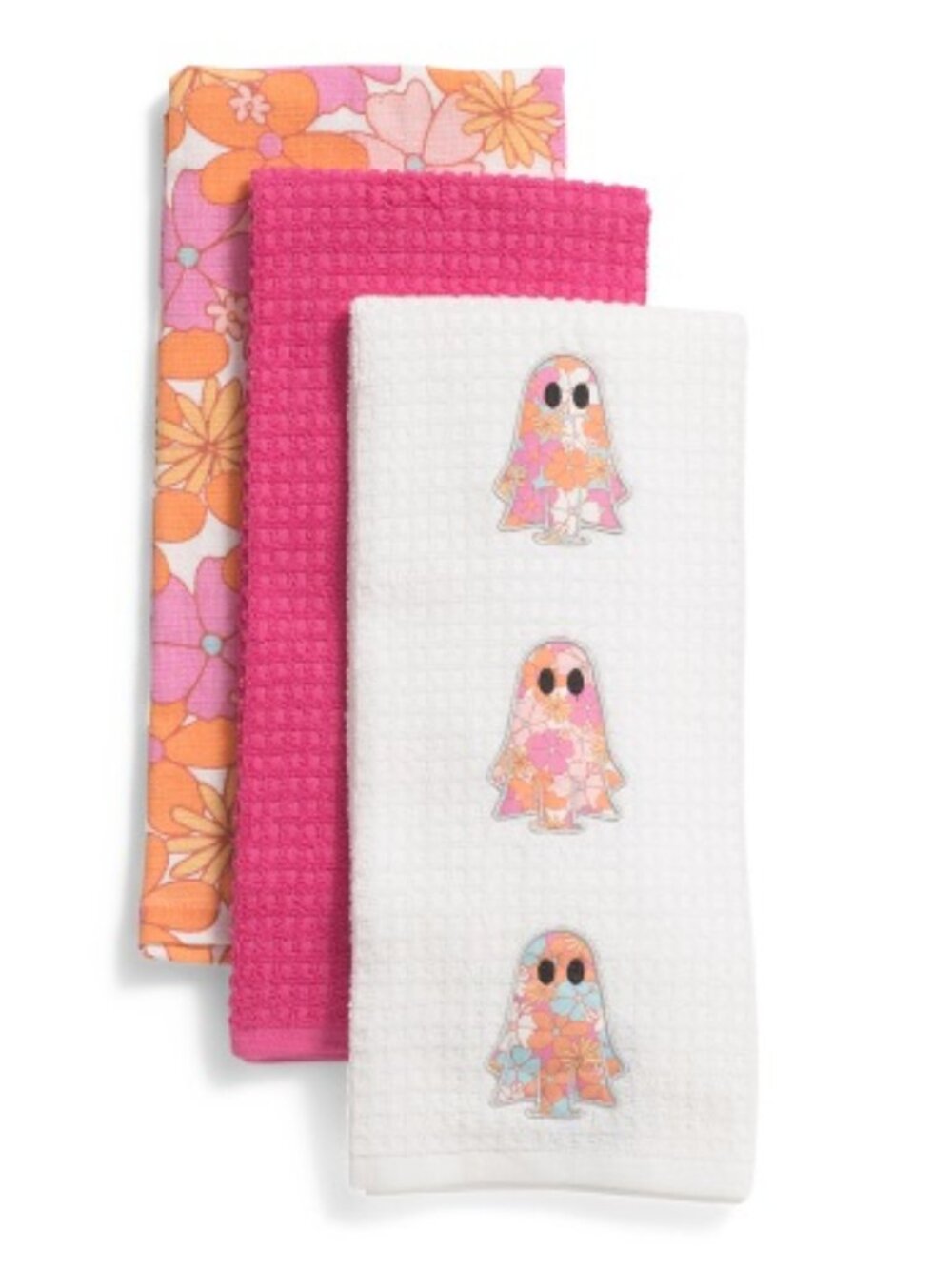 NWT GOBLIN & GHOUL Set Of 3 Halloween Hippie Ghosts Bamboo Kitchen Towels
